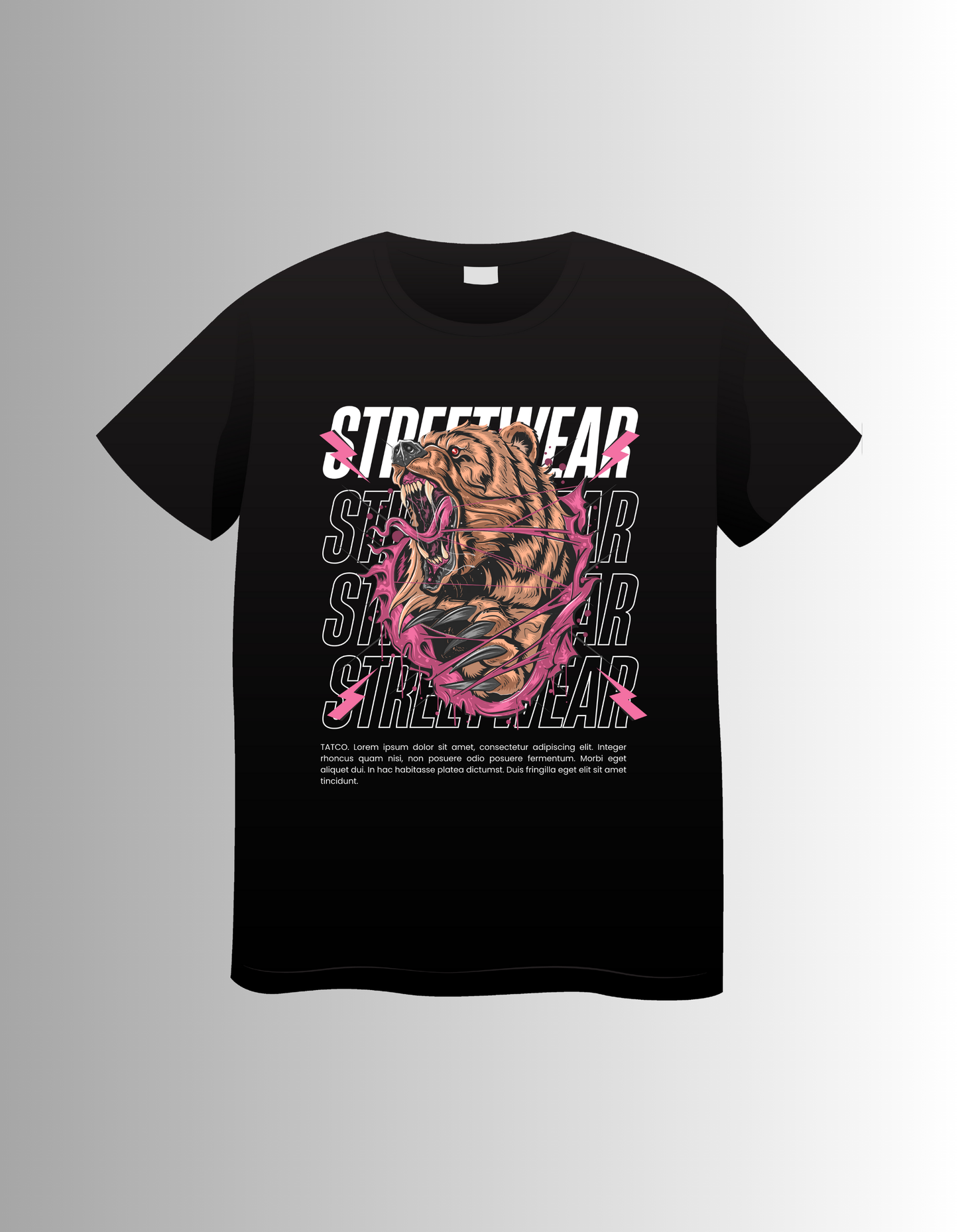 Streetwear Bear – Graphic T-Shirt